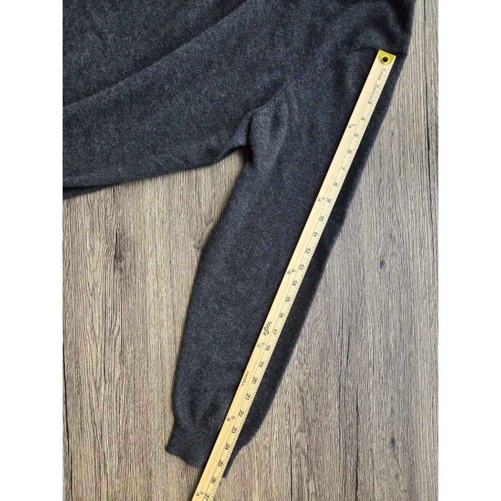 Club Room Mens XXL 100% Cashmere V-Neck Sweater Charcoal Preppy Old Money - Picture 7 of 8